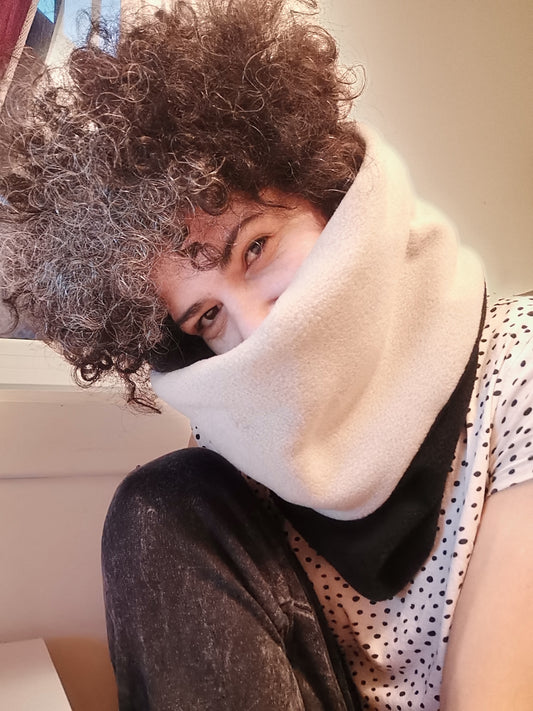 Flip over double faced necktube/ hood 2 in 1