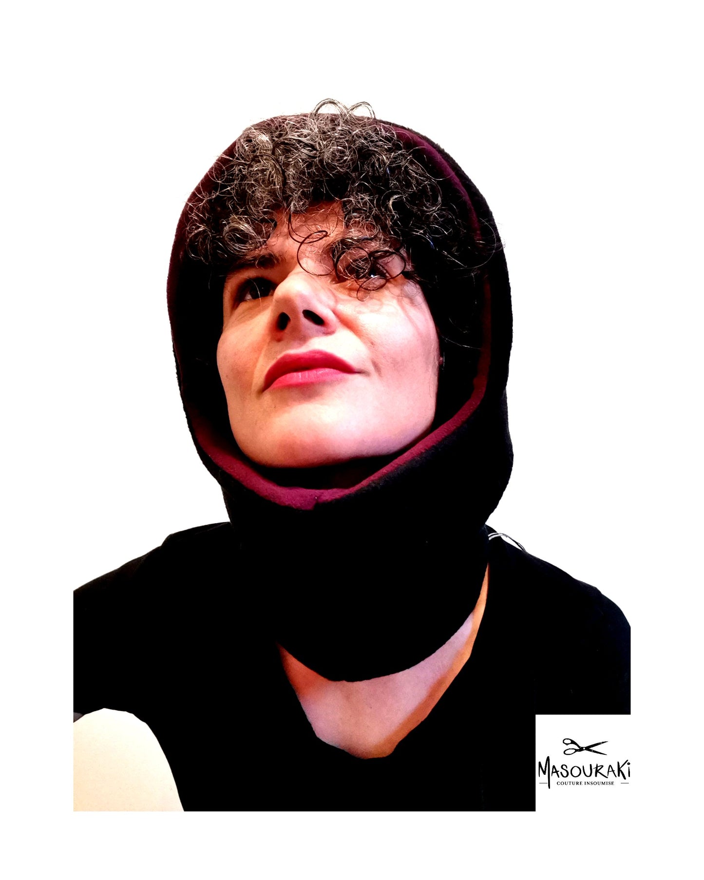 Double-faced Polar fleece hood with neck warmer