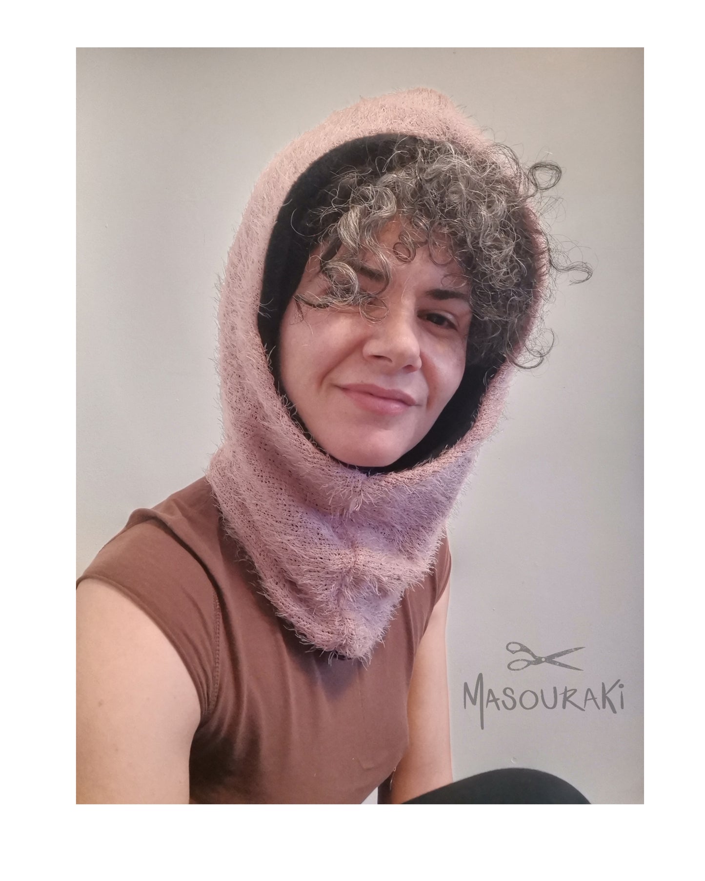 Double-faced Polar fleece hood with neck warmer