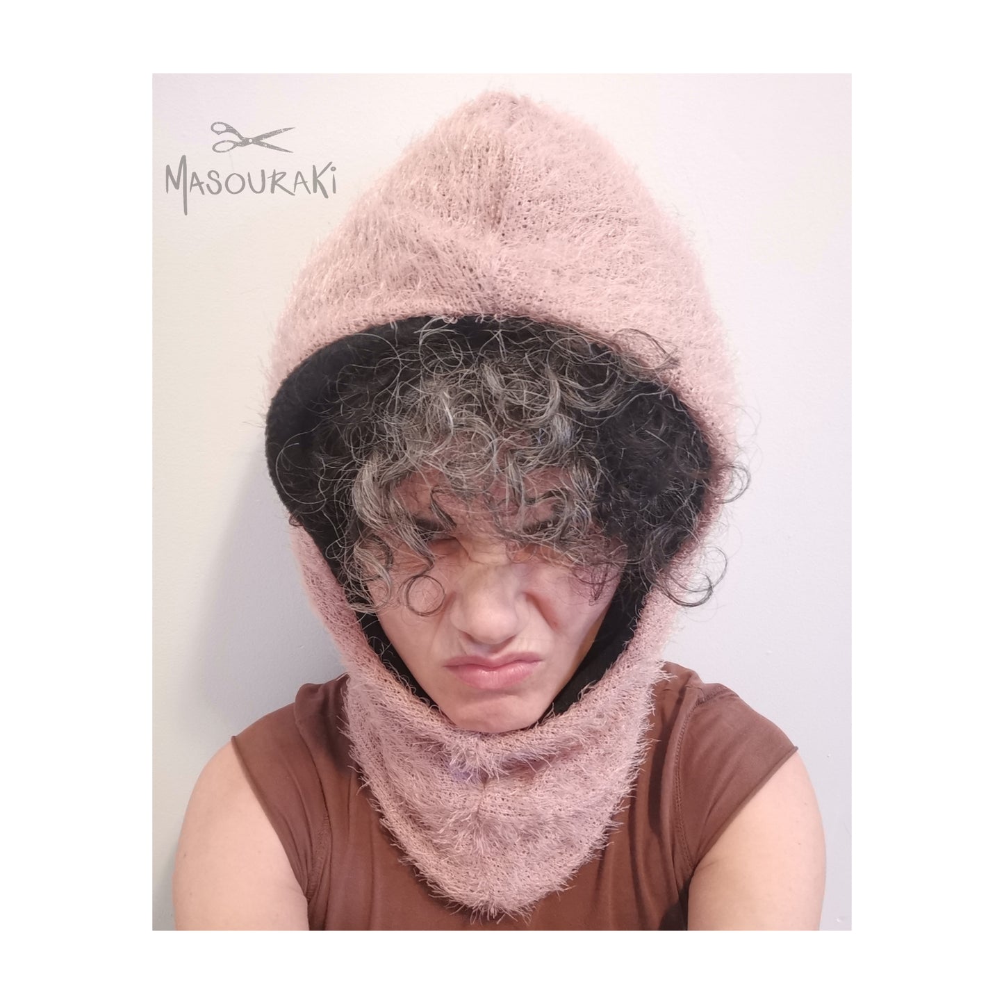 Double-faced Polar fleece hood with neck warmer