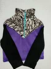 Load image into Gallery viewer, High collar, crop, fleece  pullover with zipper
