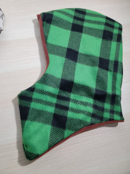 Double-faced Polar fleece hood with neck warmer