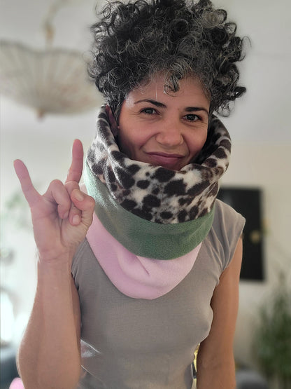 Flip over double faced necktube/ hood 2 in 1