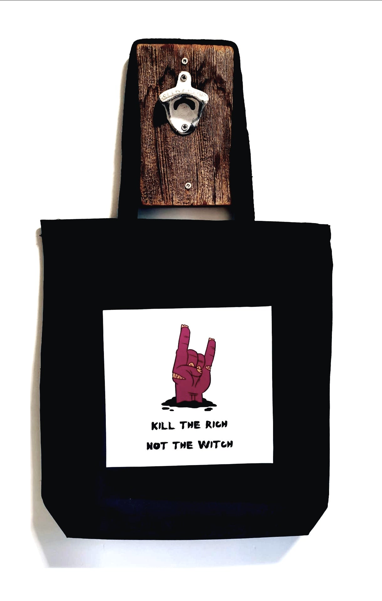 Large black canvas tote